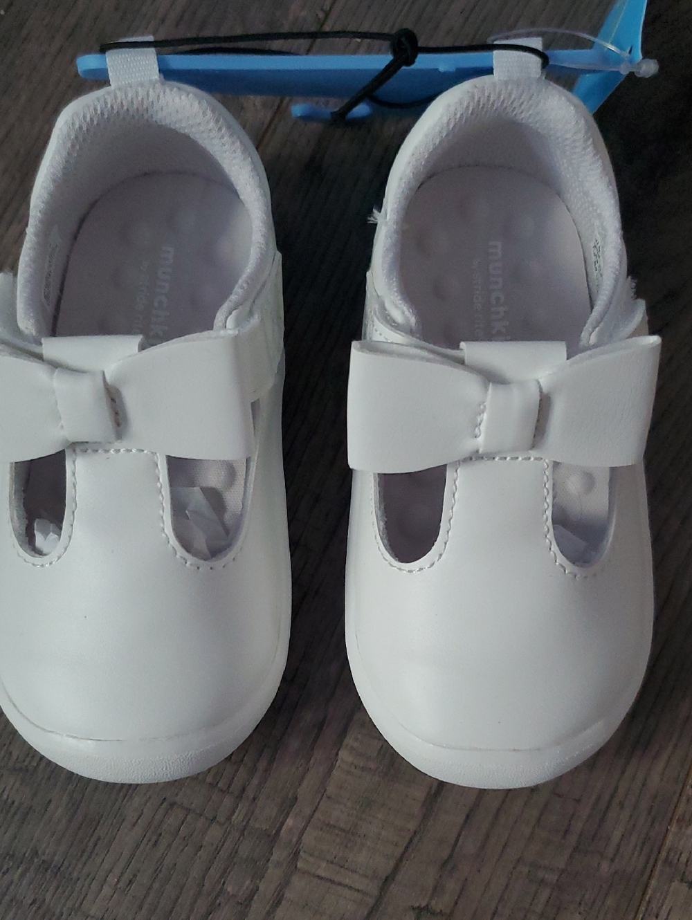 Munchkin White Bow T-Strap Toddler Shoes